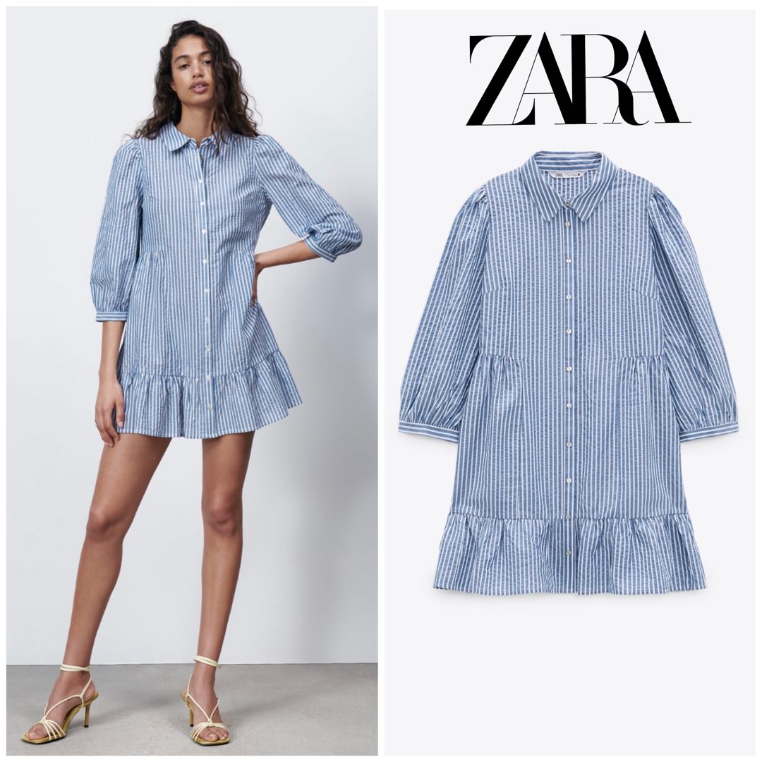 Blue shirt discount dress zara