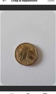 $1 Singapore coin Error
