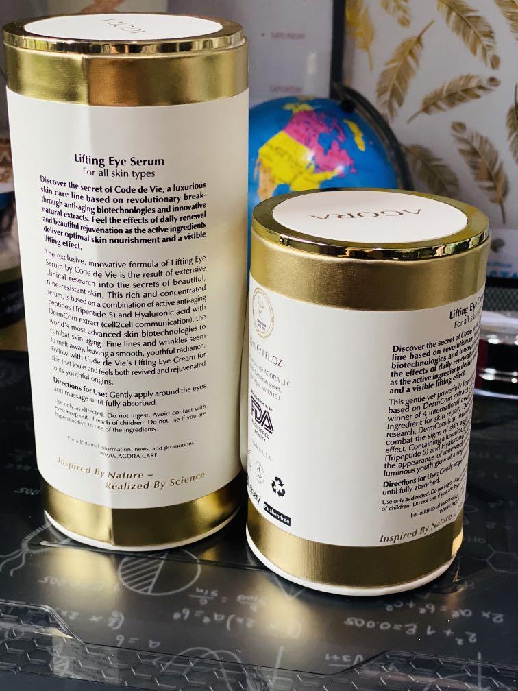 AGORA Code De Vie Lifting Eye Cream & Serum, Beauty & Personal Care