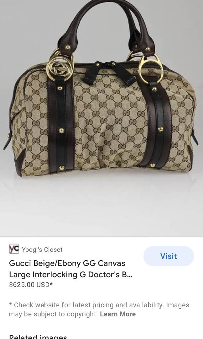Gucci Beige/Brown GG Canvas Vintage Web Medium Boston Bag w/ Shoulder Strap  - Yoogi's Closet