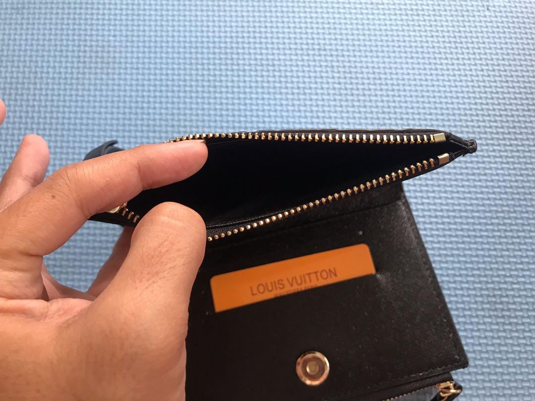 Black LV Embossed Leatherette Wallet, Luxury, Bags & Wallets on Carousell