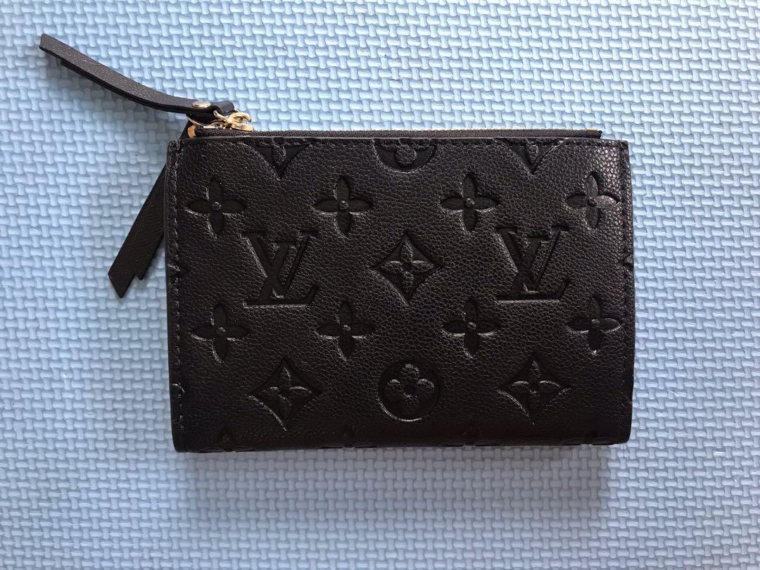 Black LV Embossed Leatherette Wallet, Luxury, Bags & Wallets on Carousell
