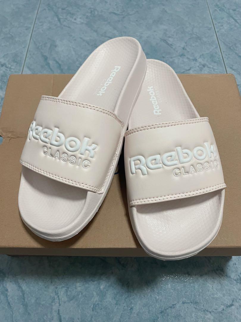 Reebok white slides on sale