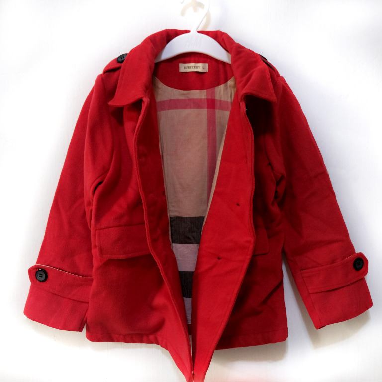 Burberry coat hot sale kids red