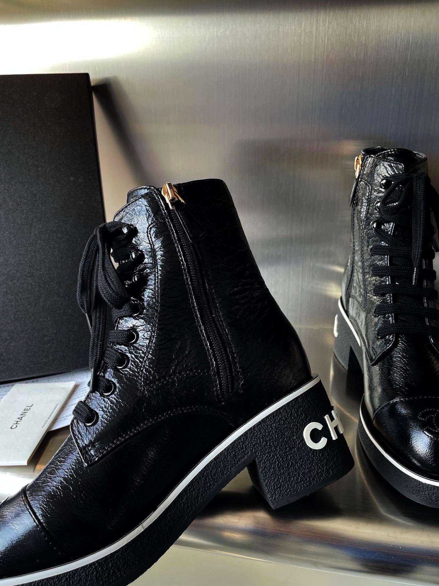 Leather chanel boots Clearance