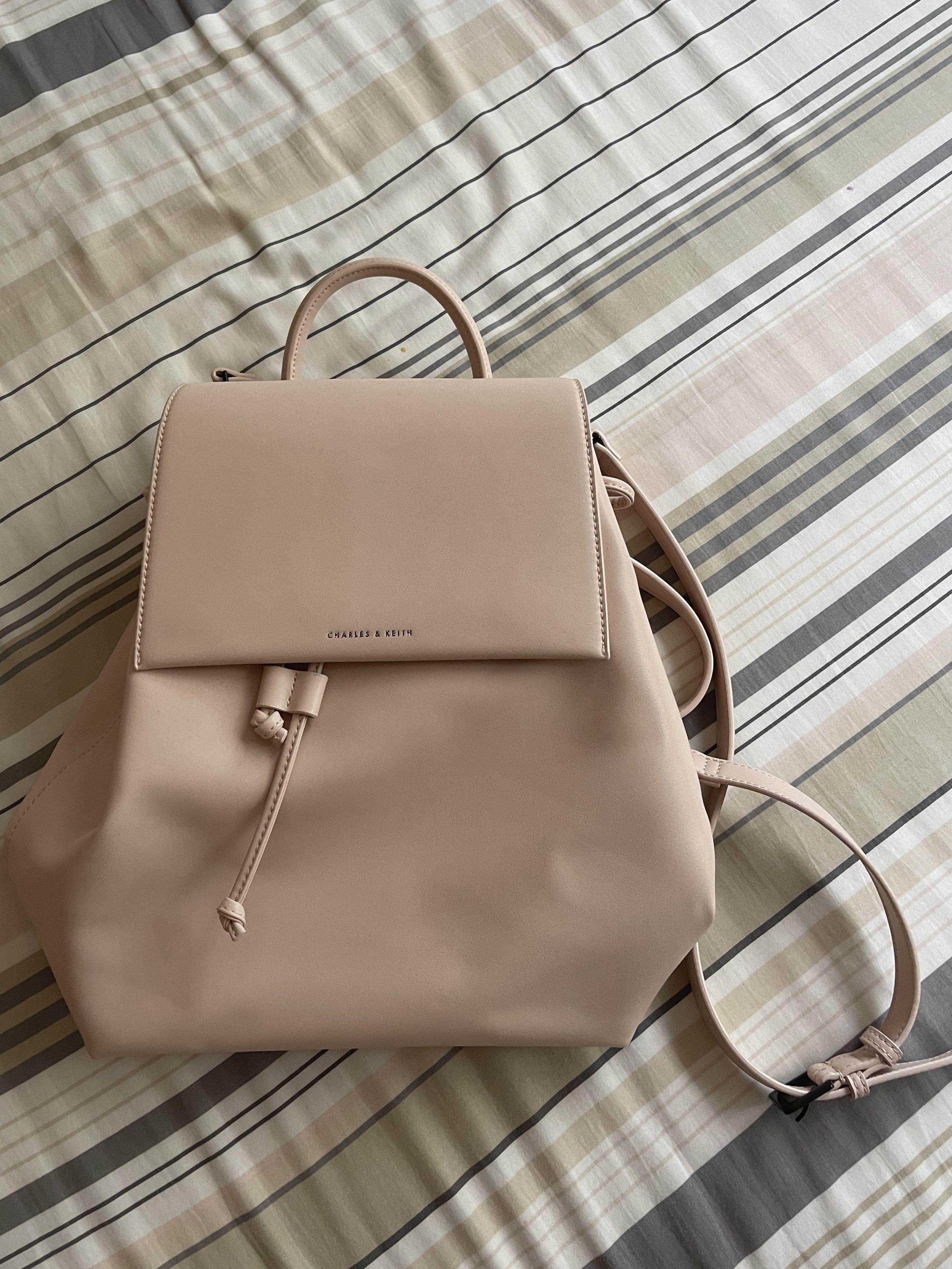 Charles and Keith pink backpack