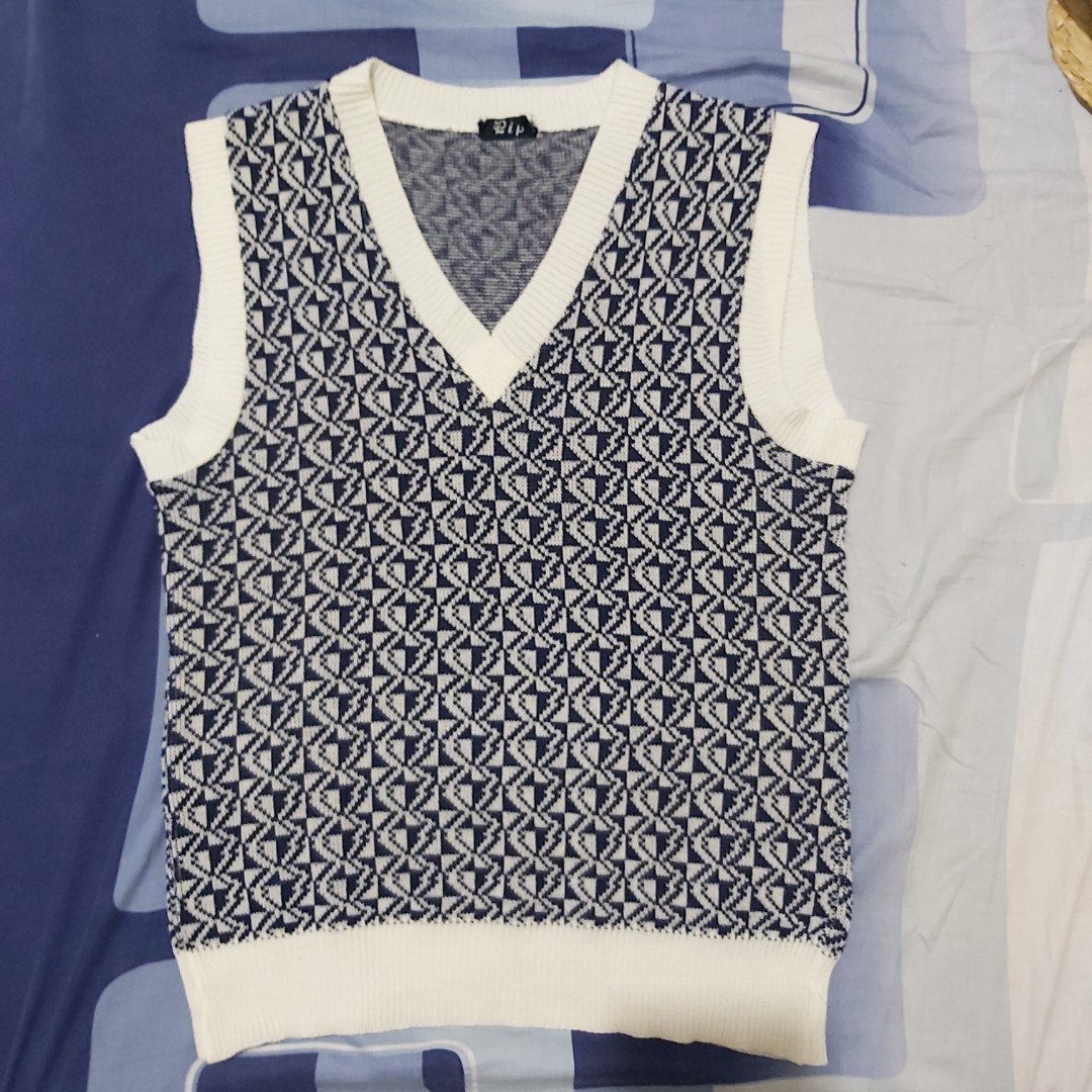 checkered vest sweater