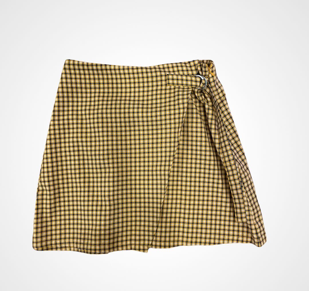 yellow plaid skirt cotton on