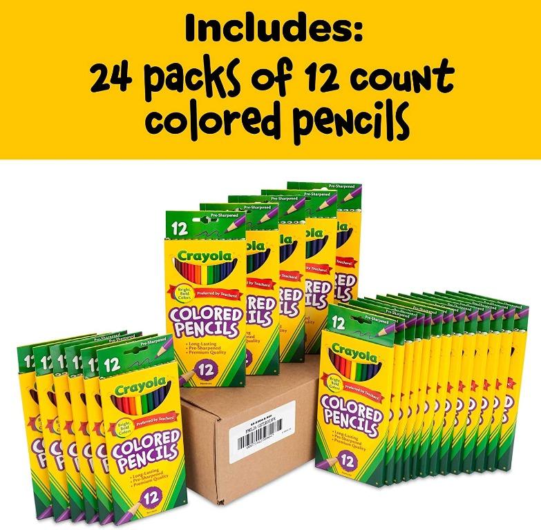 Crayola Bulk Colored Pencils, 12 Assorted Colors, Pack of 24 ...