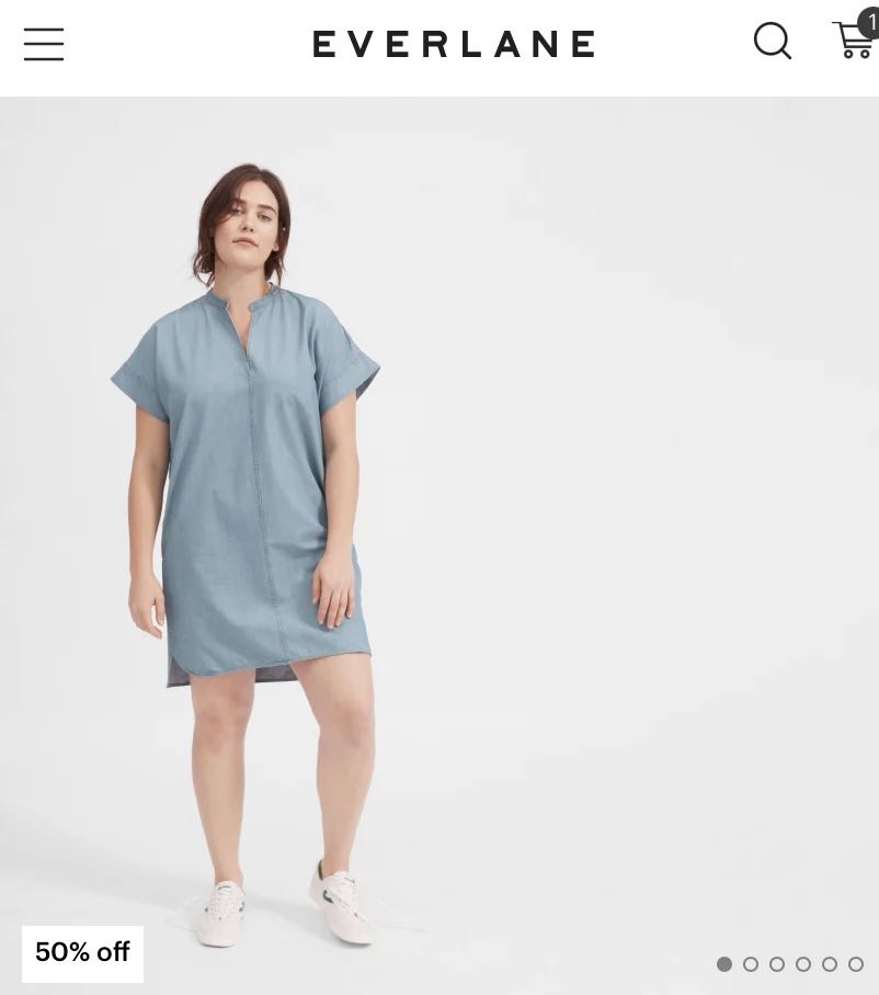 Everlane split sale neck jean dress
