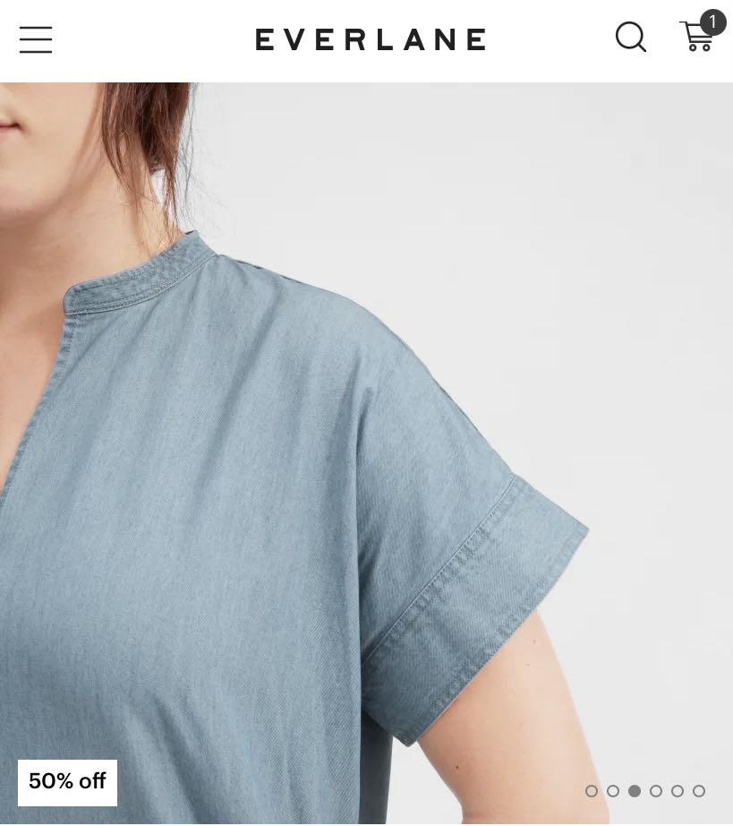 Everlane Split Neck Jean Dress in US4 Women s Fashion Dresses