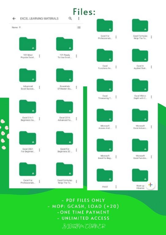 Excel learning Materials PDF, Hobbies & Toys, Books & Magazines ...