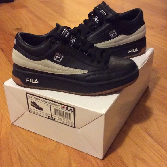 FILA x T-1 Mid Leather Sneakers, Luxury, Sneakers & on Carousell