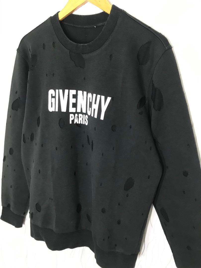 Givenchy Destroyed Sweatshirt Men s Fashion Tops Sets Hoodies