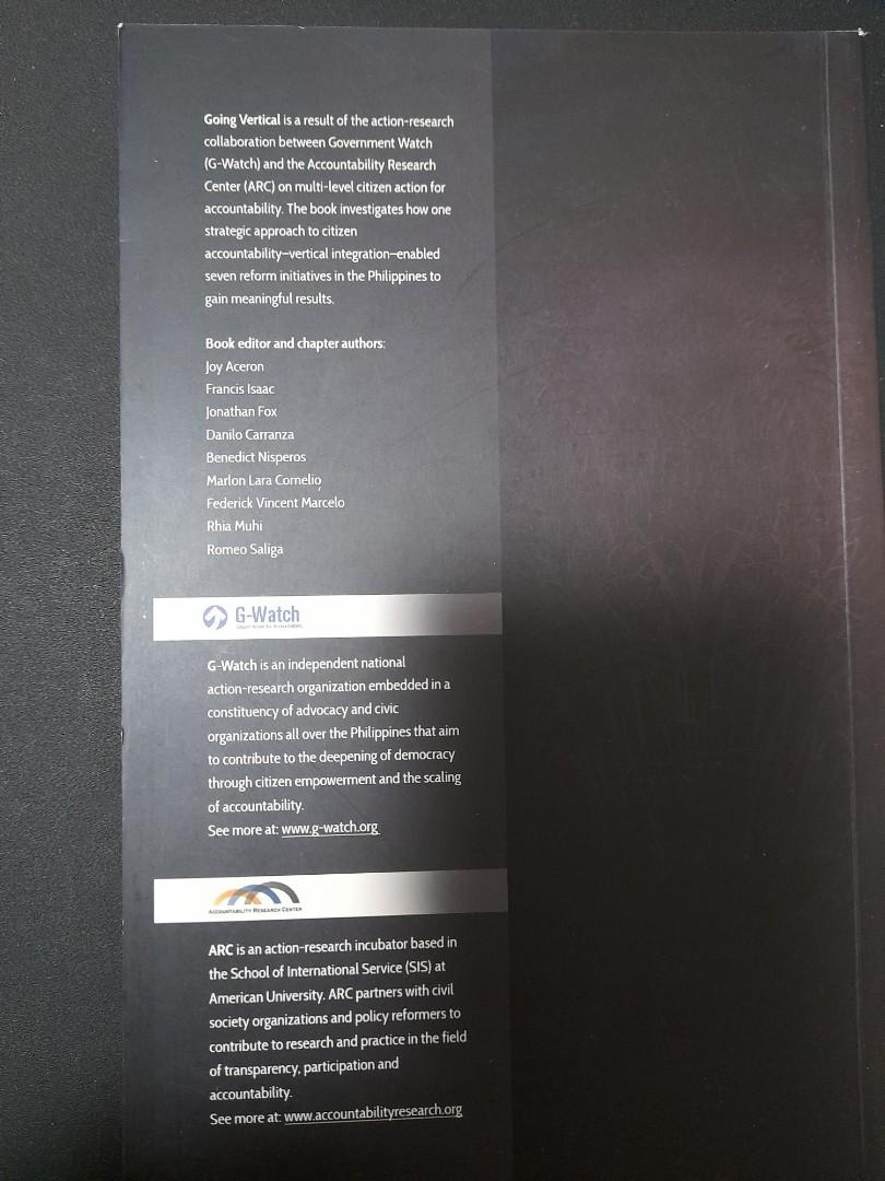 Going Vertical: Citizen-Led Reform Campaigns in the Philippines (Category: Textbooks) located in Quezon City. Submitted by grannyacct (Listing ID 1110524149, Image 2). Description: .