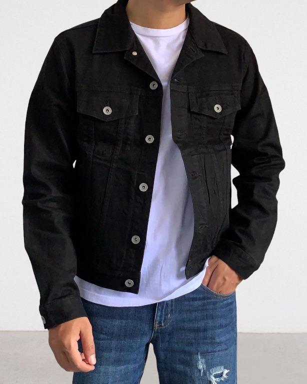 Gu by Uniqlo Slim Stretch Black Basic Denim Jacket