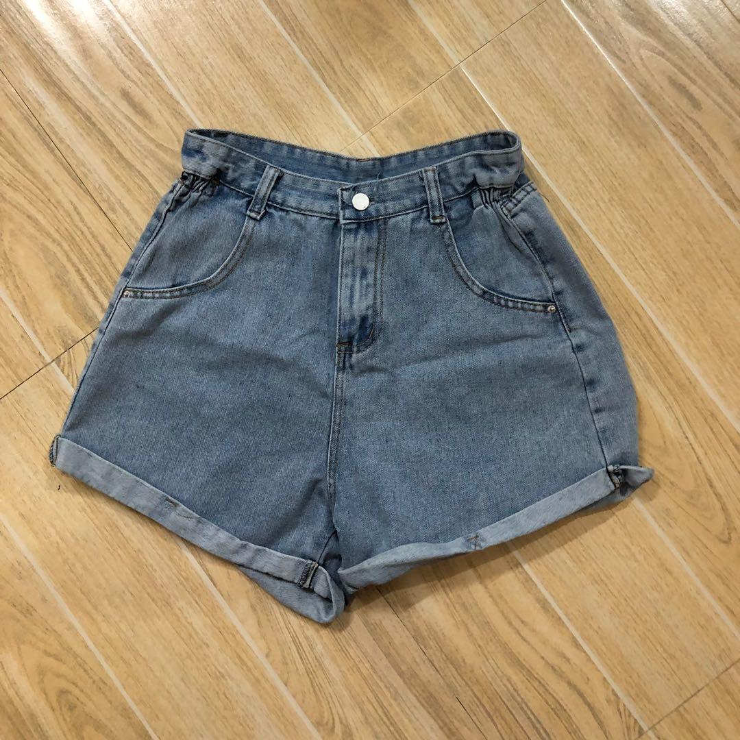 Highwaist Denim Shorts (Category: Shorts) located in Mandaluyong City. Submitted by _declutter17 (Listing ID 1110521754, Image 1). Description: Waist - 27 inches Length - 15 inches Highwaist shorts in good condition.