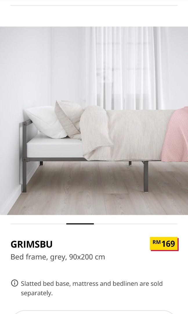 IKEA GRIMSBU METAL SINGLE BED FRAME, Furniture & Home Living, Furniture, Bed Frames & Mattresses