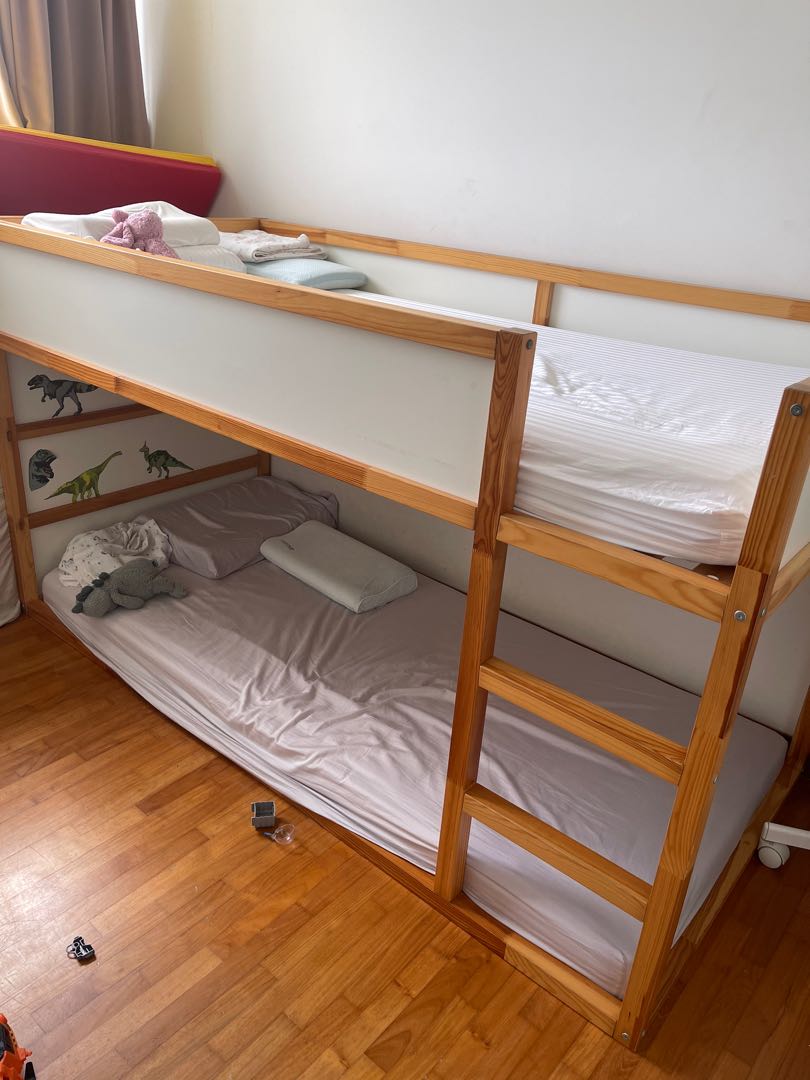 IKEA KURA Bed for kids with Two Mattress, Furniture & Home Living