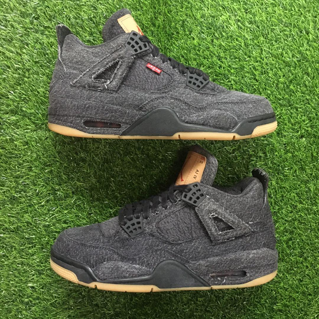 Levi's x Air Jordan 4 Retro 'Black Denim', Men's Fashion, Footwear