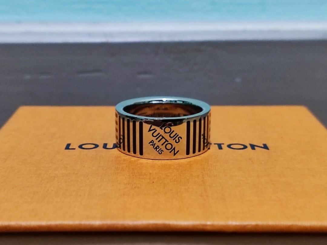 Louis Vuitton Damier Perfore Berg Ring Silvery Metal ref.968134