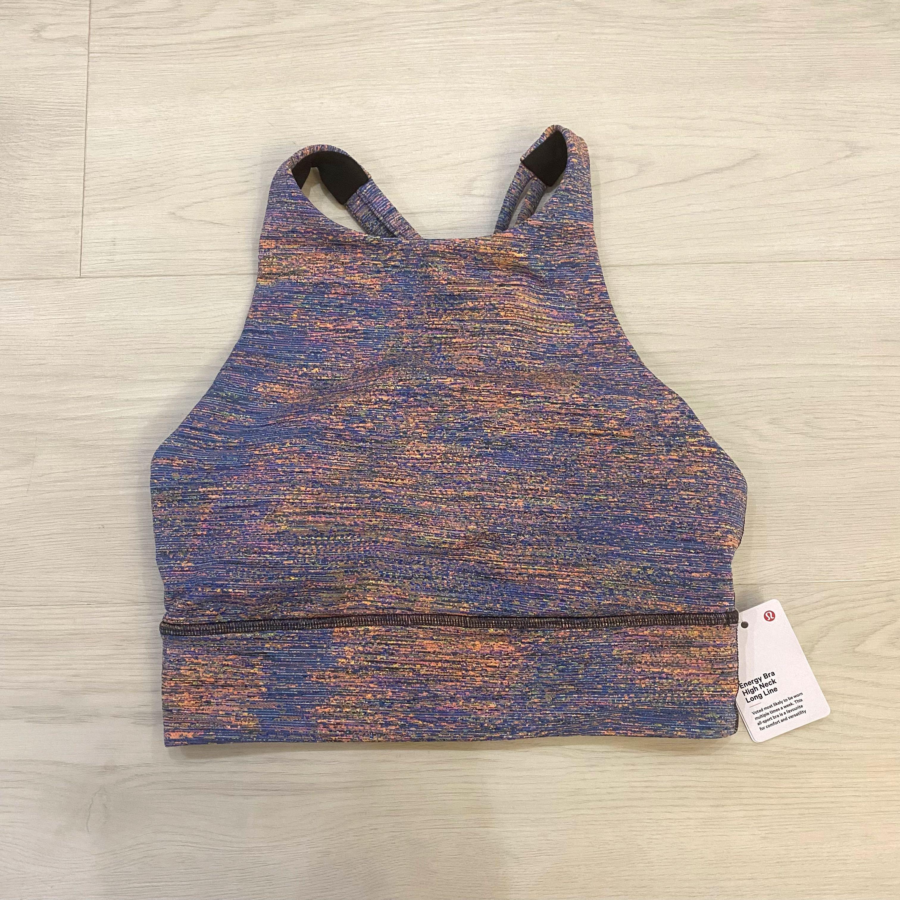 Lululemon Energy High Neck Longline Bra Size 8 Spectral Fusion Jacquard  Autumn