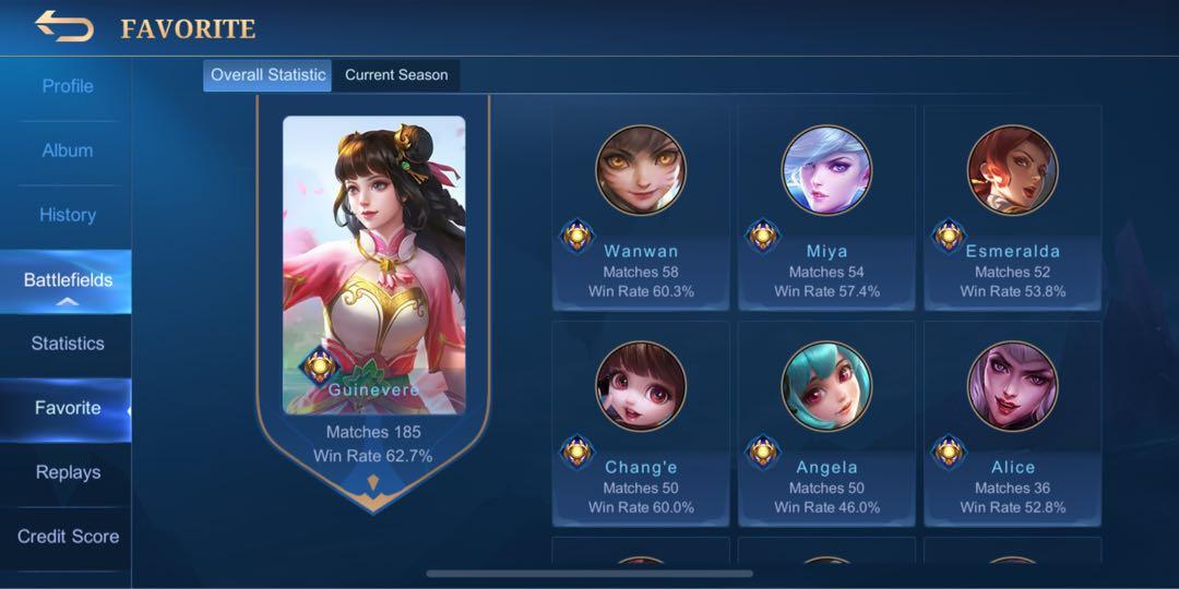 Mobile Legends Account (Negotiable) (Category: Others) located in Paranaque City. Submitted by mkaaay (Listing ID 1110538435, Image 3). Description: Negotiable! (Or swap with Valorant Points and Valorant Account) -Has 300 Diamonds - Has 32,000 Battle Points - Has 141 Hero Fragments -Has 454 Premium Skin Fragments Skins: Karina KOF Hanabi Viper Skin Lunox Bloody Mary Etc… (Text to know all) IMPORTANT SKINS: Guinevere Lotus Skin Zilong Christmas Ca