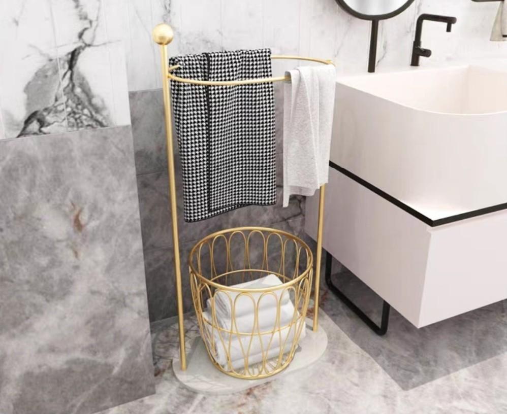 Modern Luxury Style Towel Rack + Laundry Basket, Furniture & Home