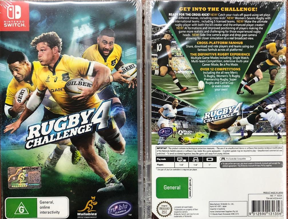 Nintendo Switch Rugby Challenge 4 AU Video Gaming Video Games