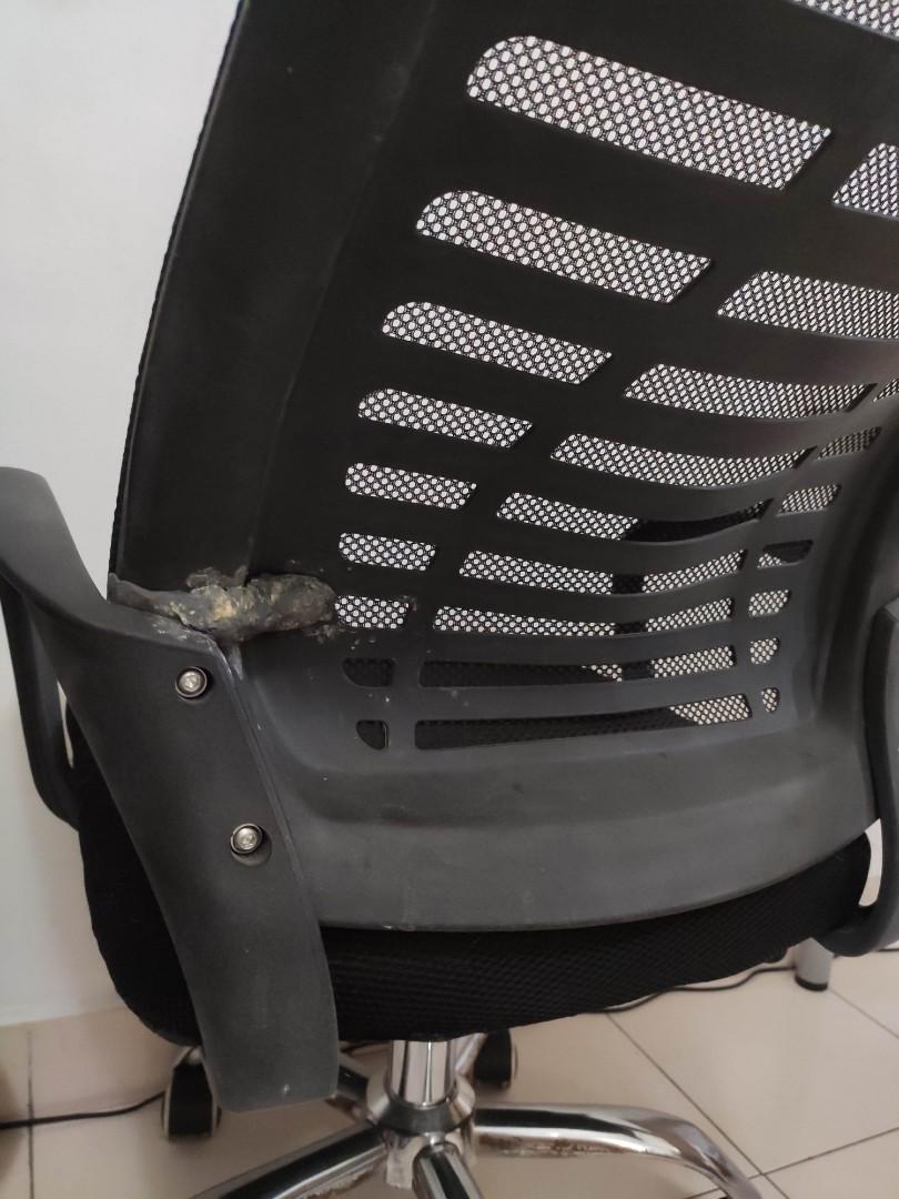 Office chair with mesh with broken back support Furniture Home
