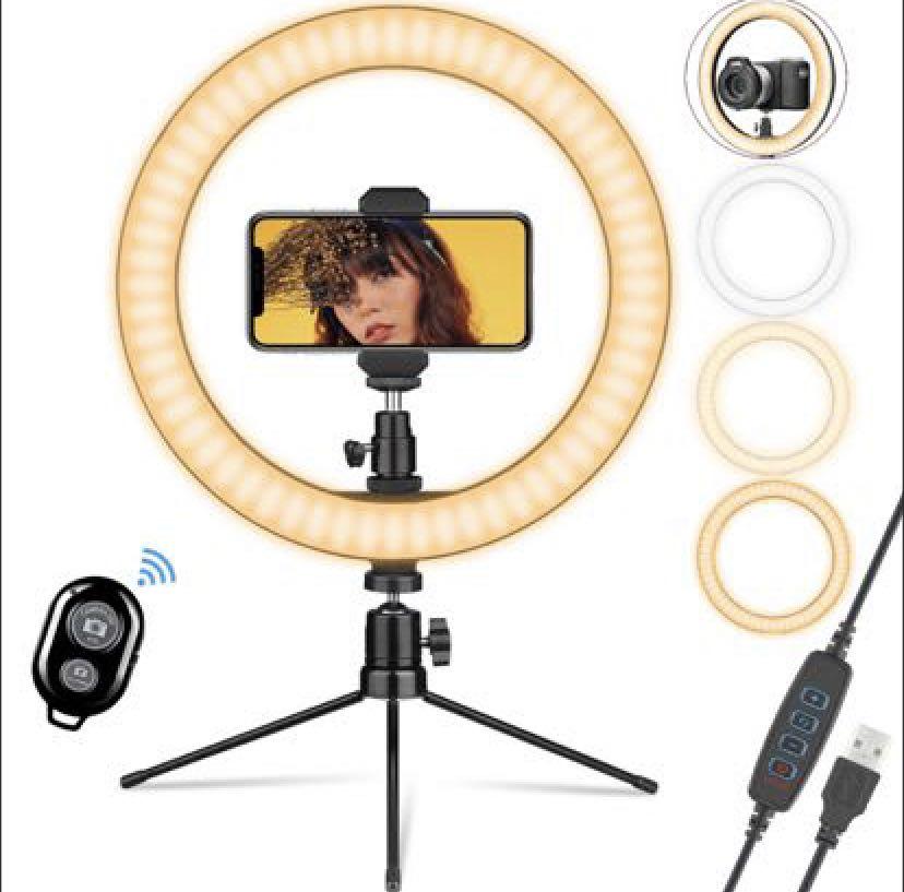 Ohotter Ring Light 10" with Tripod Stand & Phone Holder for Youtube Video, 