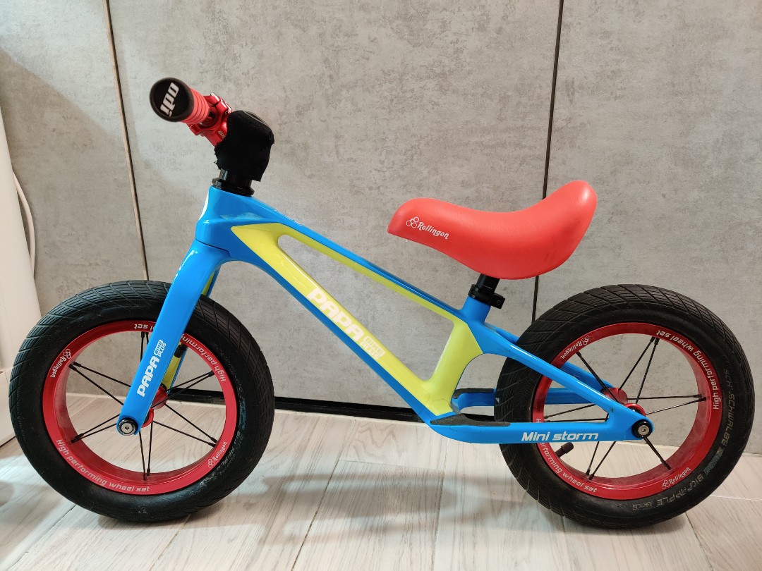 Papa bike mini storm 碳纖平衡車藍色, 運動產品, 單車及配件, 單車- Carousell