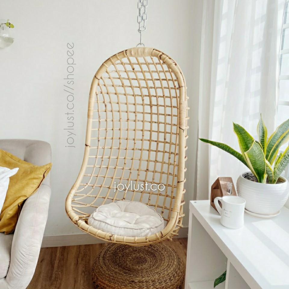 Rattan Swing Chair + Metal Hanging Chain 500kg max, Furniture & Home