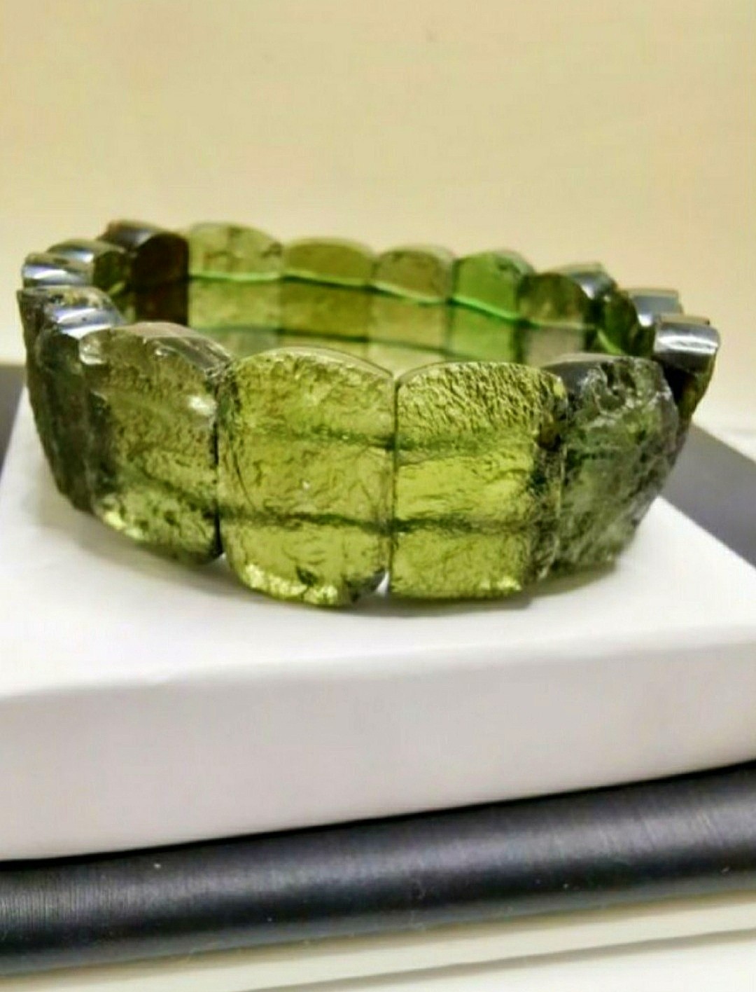 Raw clearance moldavite bracelet