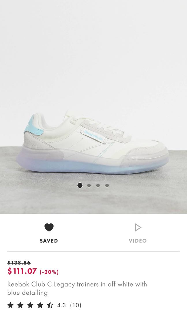 Reebok club c clearance trainers off white