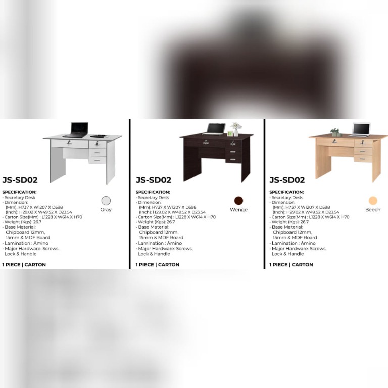 Secretary Desk JS SD02, Furniture & Home Living, Office Furniture