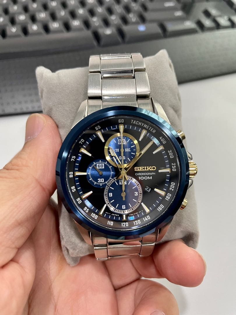 Seiko Chronograph - Blue Gold, Men's Fashion, Watches & Accessories, Watches  on Carousell