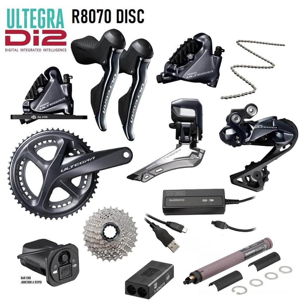 Shimano Ultegra DI2 Disc Brake R8070 Full Groupset NO Include BB Sports Equipment Bicycles Parts Parts Accessories on Carousell