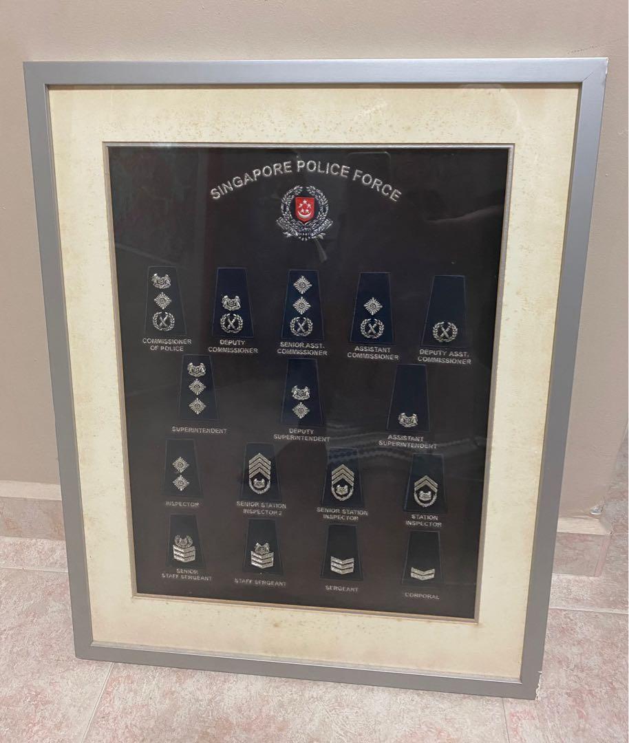 Police Ranks Sg Singapore Police Force souvenier rank display, Furniture & Home Living ...