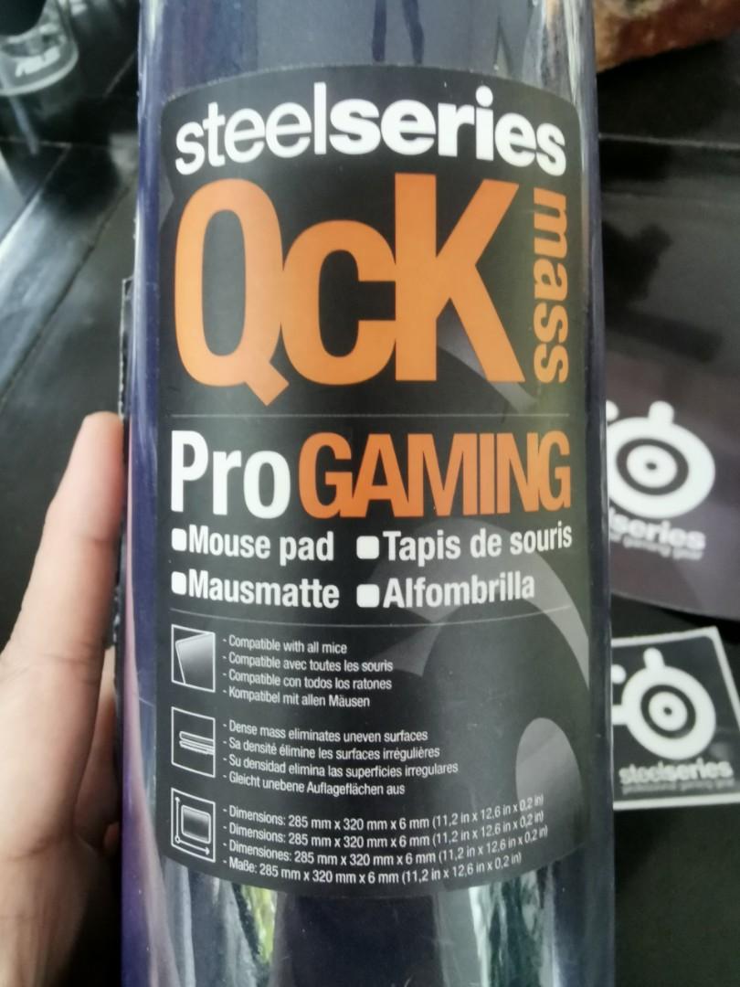 SteelSeries QcK mass Gaming Mouse Pad - Black (Category: Mouse & Mousepads) located in Manila. Submitted by rina.tan2 (Listing ID 1110449584, Image 1). Description: 11.2" x 12.6" x 0.2" - Dimensions SteelSeries QcK mass is a super thick mouse pad made of a high quality cloth material with a specially designed non-slip rubber base which prevents the pad from sliding; no matter what surface the mouse pad is placed on..