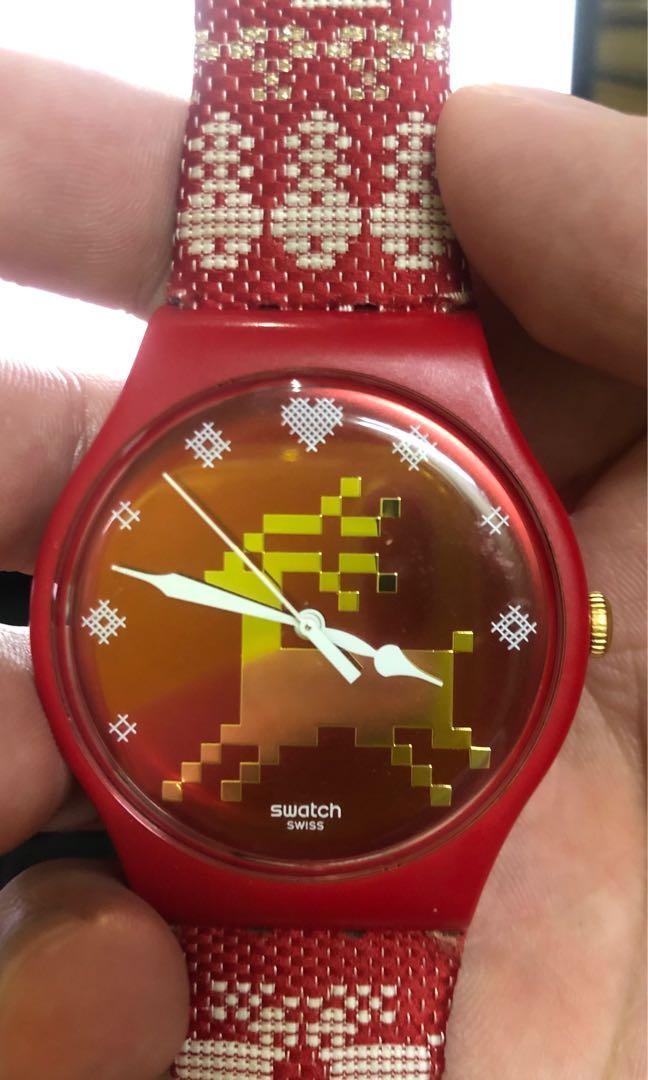 Swatch Special Red Knit Watch Christmas Special Limited to 14999 watches