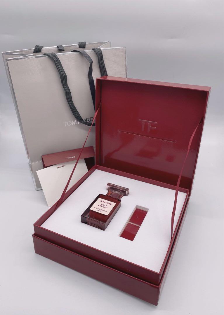 TOM FORD LOST CHERRY LIPSTICK & PERFUME RED BOX SET (WITH PAPER BAG),  Beauty & Personal Care, Fragrance & Deodorants on Carousell