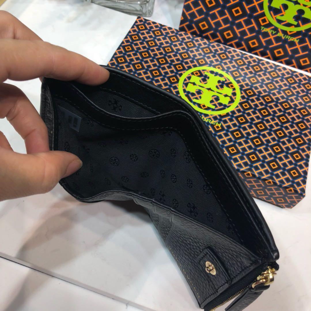 Tory Burch Peace Pebbled Mini Wallet, Women's Fashion, Bags & Wallets,  Purses & Pouches on Carousell