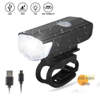 USB Rechargeable Bicycle Front Light Waterproof LED