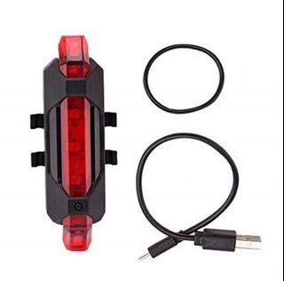 USB Rechargeable Bicycle Light Rear Tail Light Waterproof LED