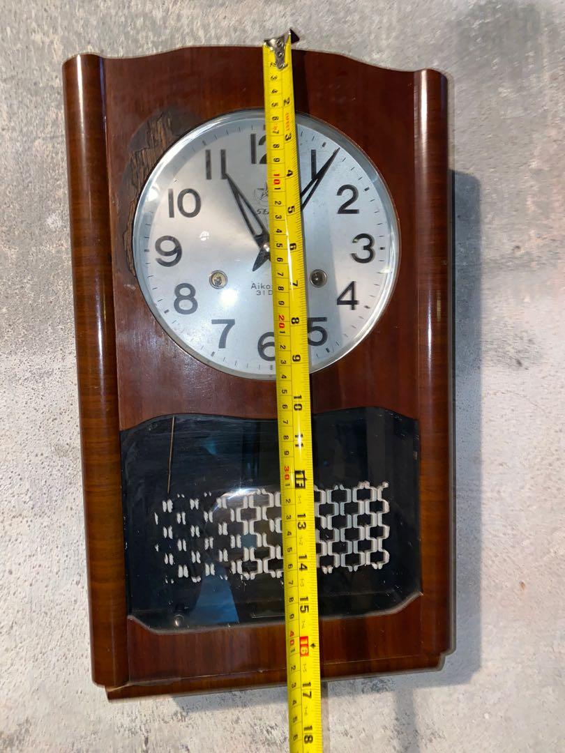 Vintage Japan Aikosha 31 Day Key Winding Wall Clock., Hobbies & Toys