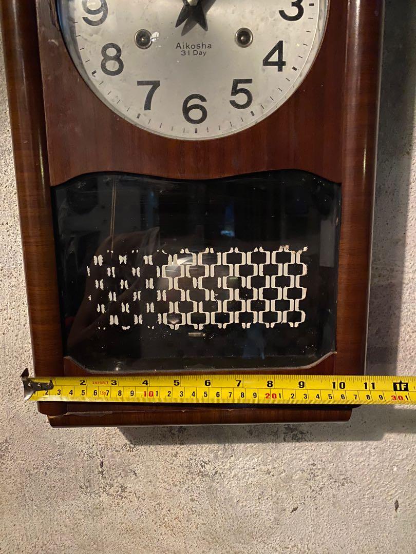 Vintage Japan Aikosha 31 Day Key Winding Wall Clock., Hobbies & Toys