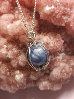 Wire wrapped Blue Kyanite Pendant