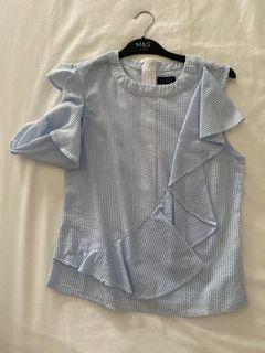Zalora light blue stripped top