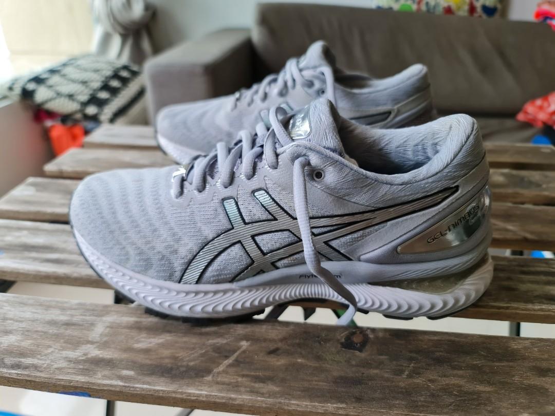 Asics Gel Nimbus 22 light silver Women s Fashion Footwear Sneakers on Carousell